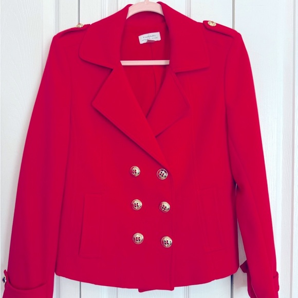 Tahari ASL Vibrant Red Short Blazer Size 6 - Picture 8 of 10